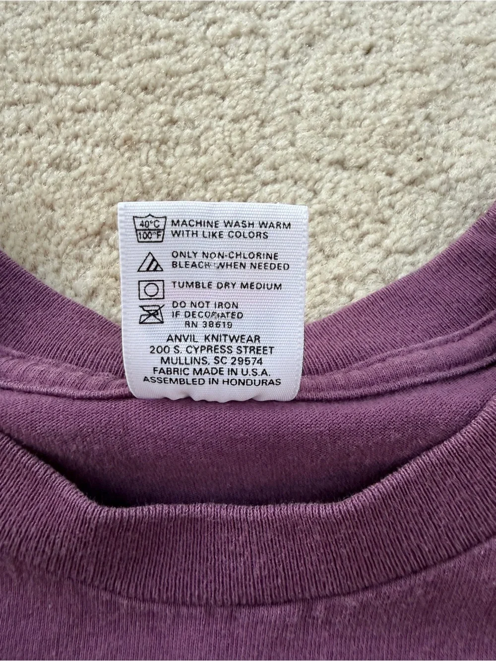 Vintage Anvil Size XL Extra Large Single Stitch Purple Dallas Texas Tee
